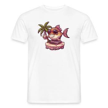 Piranha Fish Summer Holiday - Men's T-Shirt - white - Front - AI Model Male 178 dark (178cm)