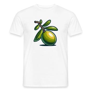 Bright Botanical Cartoon Olive - Men's T-Shirt - white - Front - AI Model Male 178 dark (178cm)