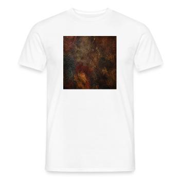Distressed leather and golden patina - Men's T-Shirt - white - Front - AI Model Male 178 dark (178cm)