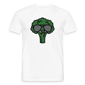 Brokkoli mit Sonnenbrille – Cool Gemüse - Männer T-Shirt - Weiß - Vorne - AI Model Male 178 dark (178cm)