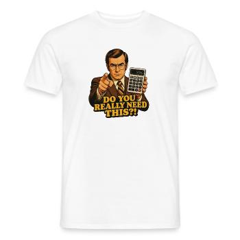 C’est drôle, tu as vraiment besoin de ce mème rétro économique. - T-shirt homme - blanc - Devant - AI Model Male 178 dark (178cm)