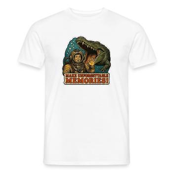 Vintage-Taucher- und Krokodilgrafik - Männer T-Shirt - Weiß - Vorne - AI Model Male 178 dark (178cm)