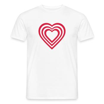 Cœur - T-shirt homme - blanc - Devant - AI Model Male 178 dark (178cm)