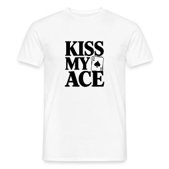 Kiss My Ace - Men's T-Shirt - white - Front - AI Model Male 178 dark (178cm)