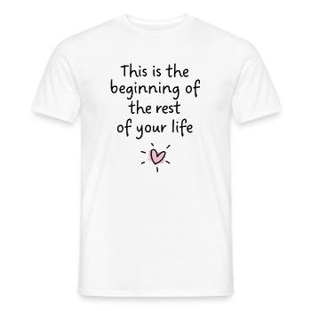 C’est le début du reste de ta vie - T-shirt homme - blanc - Devant - AI Model Male 178 dark (178cm)