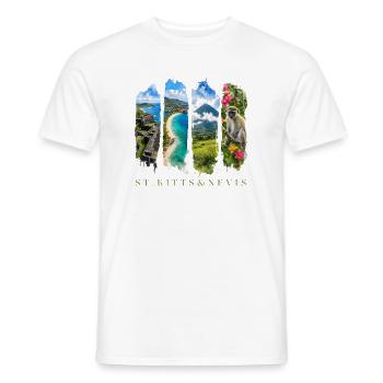 Voyage à Saint-Christophe-Nevis – Île des Caraïbes et culture - T-shirt homme - blanc - Devant - AI Model Male 178 dark (178cm)
