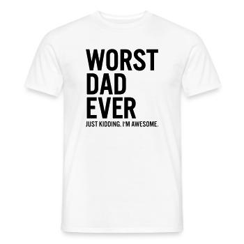 Le pire père de tous les temps, je plaisante - T-shirt homme - blanc - Devant - AI Model Male 178 dark (178cm)