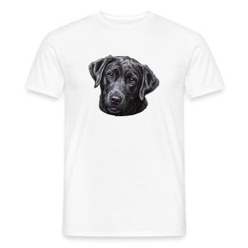 Black Labrador Head Illustration - Men's T-Shirt - white - Front - AI Model Male 178 dark (178cm)