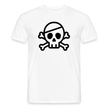 Skull - Men's T-Shirt - white - Front - AI Model Male 178 dark (178cm)