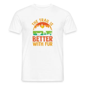 Hiking Mountain Trail Backpacking Outdoors Poaching - Men's T-Shirt - white - Front - AI Model Male 178 dark (178cm)