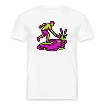 Discgolf Wasserhindernis Icon - Männer T-Shirt - Weiß - Vorne - AI Model Male 178 dark (178cm)