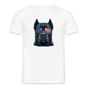Cane Corso USA Lunettes de soleil patriotiques - T-shirt homme - blanc - Devant - AI Model Male 178 dark (178cm)