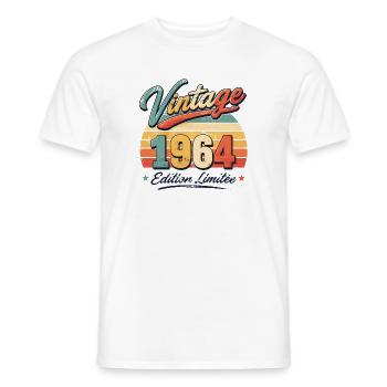 Cadeau D'anniversaire Vintage 1964 Édition Limitée - T-shirt homme - blanc - Devant - AI Model Male 178 dark (178cm)