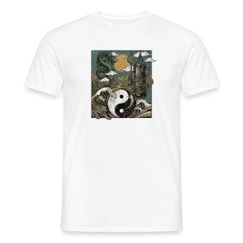 Yin Yang Boxen Drache - Männer T-Shirt - Weiß - Vorne - AI Model Male 178 dark (178cm)