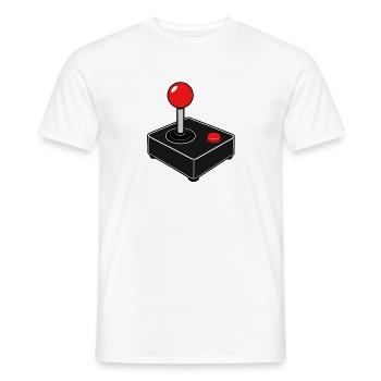 T-shirt rétro classique Joystick Années 80 Gaming - T-shirt homme - blanc - Devant - AI Model Male 178 dark (178cm)