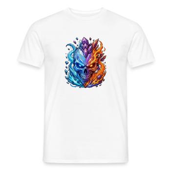 Crâne de Cristal Feu et Glace - T-shirt homme - blanc - Devant - AI Model Male 178 dark (178cm)