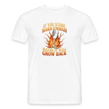 Si vous vous raidissez assez longtemps, peut-être qu’elle repoussera. Ampli - T-shirt homme - blanc - Devant - AI Model Male 178 dark (178cm)