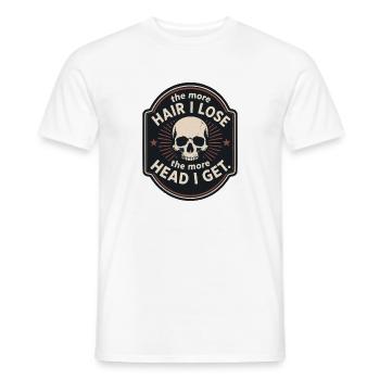 Plus je perds de cheveux, plus j’ai de mèmes de tête - T-shirt homme - blanc - Devant - AI Model Male 178 dark (178cm)
