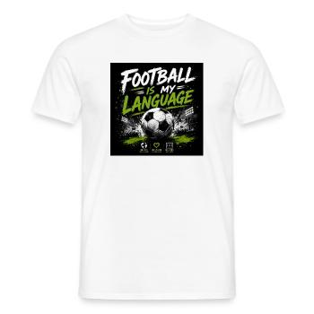 Le football est mon langage - T-shirt homme - blanc - Devant - AI Model Male 178 dark (178cm)