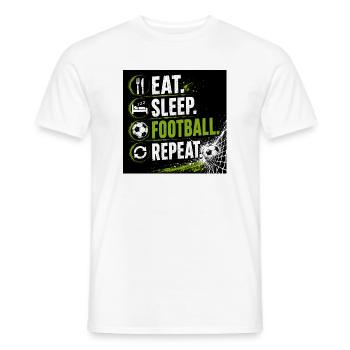 Eat Sleep Football Repeat - Men's T-Shirt - white - Front - AI Model Male 178 dark (178cm)