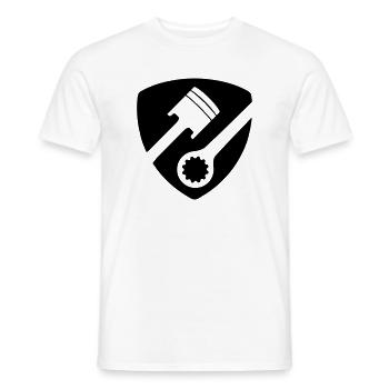Technicien en mécatronique automobile Piston et outil - T-shirt homme - blanc - Devant - AI Model Male 178 dark (178cm)
