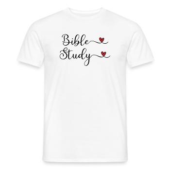Bible Study Heart Design - Men's T-Shirt - white - Front - AI Model Male 178 dark (178cm)