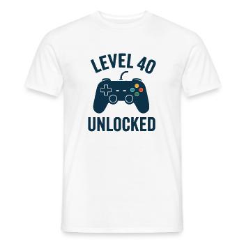 40th Birthday Gaming - Men's T-Shirt - white - Front - AI Model Male 178 dark (178cm)