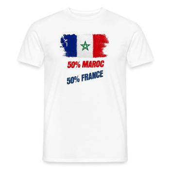 Halb Marokkanisch, halb Franzose - Männer T-Shirt - Weiß - Vorne - AI Model Male 178 dark (178cm)