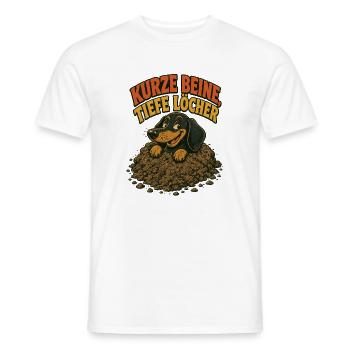 Kurze Beine, tiefe Löcher - Hundehumor - Männer T-Shirt - Weiß - Vorne - AI Model Male 178 dark (178cm)