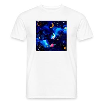 Cosmic Watercolour Nebula - Men's T-Shirt - white - Front - AI Model Male 178 dark (178cm)