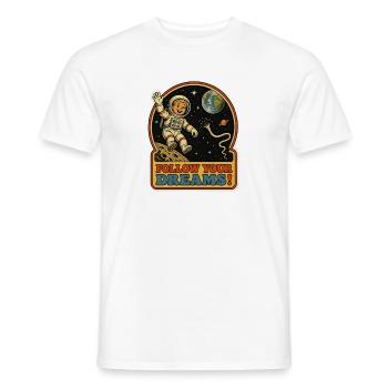 Ironie drôle d’astronaute rétro perdu dans l’espace - T-shirt homme - blanc - Devant - AI Model Male 178 dark (178cm)