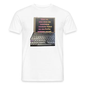Tabletglück aus dem Koffer - Männer T-Shirt - Weiß - Vorne - AI Model Male 178 dark (178cm)
