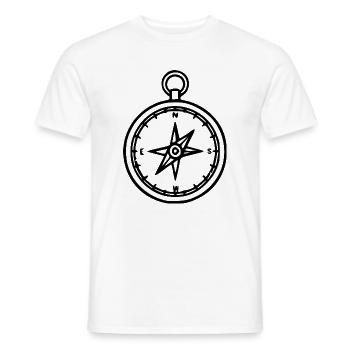 Compass Hiking Travel Gift - Men's T-Shirt - white - Front - AI Model Male 178 dark (178cm)