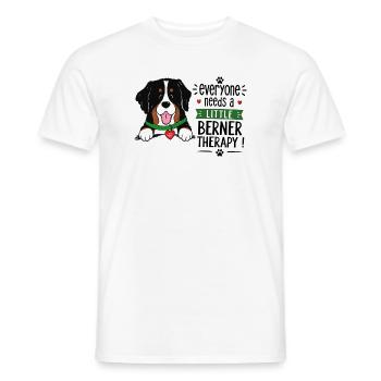 Bernese Mountain Dog Little Berner Therapy Dog Humor - Men's T-Shirt - white - Front - AI Model Male 178 dark (178cm)