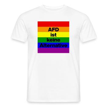 AFD IST KEINE ALTERNATIVE, FCK NZS, NIE WIEDER - Männer T-Shirt - Weiß - Vorne - AI Model Male 178 dark (178cm)