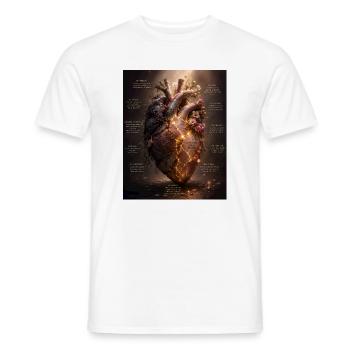 Leuchtendes Blütenherz – Bruch und Heilung - Männer T-Shirt - Weiß - Vorne - AI Model Male 178 dark (178cm)