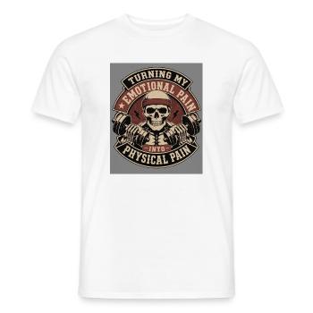 Turning My Emotional Pain Into Physical Pain Gym - Men's T-Shirt - white - Front - AI Model Male 178 dark (178cm)