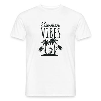Escapade estivale à la plage Summer Vibes - T-shirt homme - blanc - Devant - AI Model Male 178 dark (178cm)
