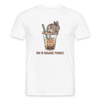 Bubble Tea Boba Drôle de Lapin mignon - T-shirt homme - blanc - Devant - AI Model Male 178 dark (178cm)