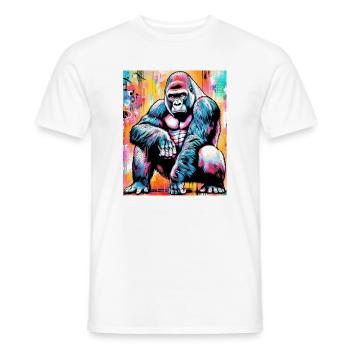 gorilla - Men's T-Shirt - white - Front - AI Model Male 178 dark (178cm)