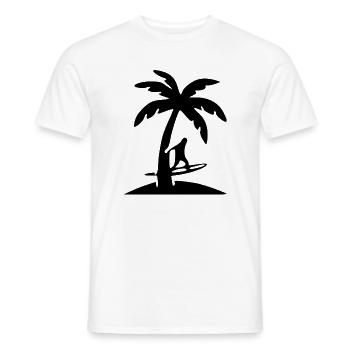 surf surfer palm tree gift holiday - Men's T-Shirt - white - Front - AI Model Male 178 dark (178cm)