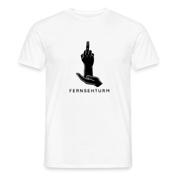 FERNSEHTURM - Mittelfinger Lineart Schwarz - Männer T-Shirt - Weiß - Vorne - AI Model Male 178 dark (178cm)