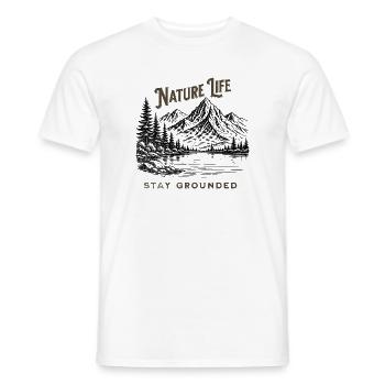 La vie naturelle reste ancrée - T-shirt homme - blanc - Devant - AI Model Male 178 dark (178cm)