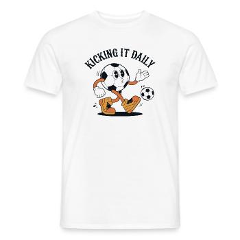Dessin animé rétro de football - Kick It Daily - T-shirt homme - blanc - Devant - AI Model Male 178 dark (178cm)