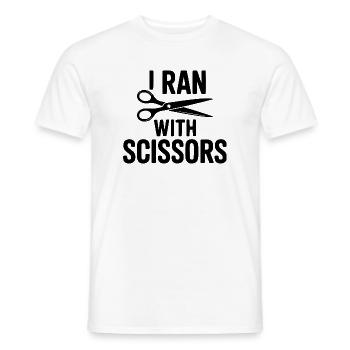 I Ran With Scissors - Men's T-Shirt - white - Front - AI Model Male 178 dark (178cm)