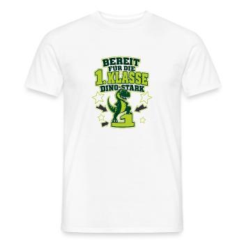 Einschulung Dinosaurier Bereit für die 1. Klasse - Men's T-Shirt - white - Front - AI Model Male 178 dark (178cm)