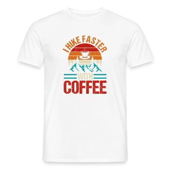 Hiking Mountain Trail Backpacking Outdoors Poaching - Men's T-Shirt - white - Front - AI Model Male 178 dark (178cm)