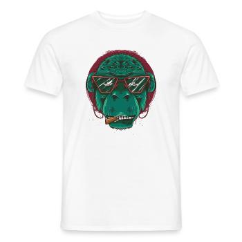 Cool Chimpanzee Monkey Sunglasses - Men's T-Shirt - white - Front - AI Model Male 178 dark (178cm)