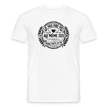 mariage_zizi - T-shirt homme - blanc - Devant - AI Model Male 178 dark (178cm)