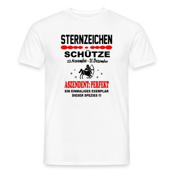 Schütze Sternzeichen Horoskop Aszendent Perfekt - Männer T-Shirt - Weiß - Vorne - AI Model Male 178 dark (178cm)